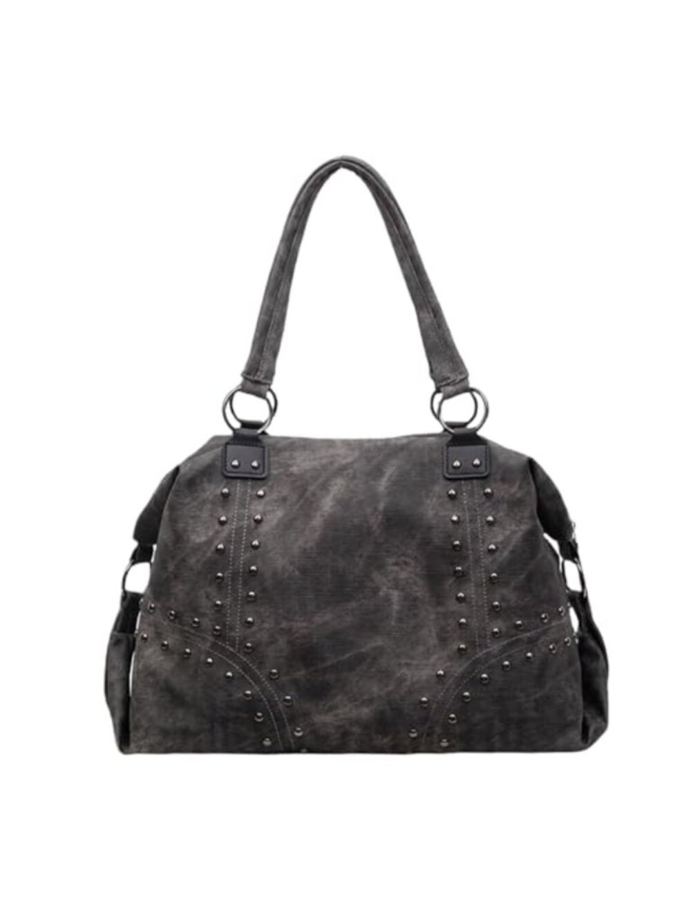 Studded Faux Leather Tote Handbag Hobo Shoulder Bag